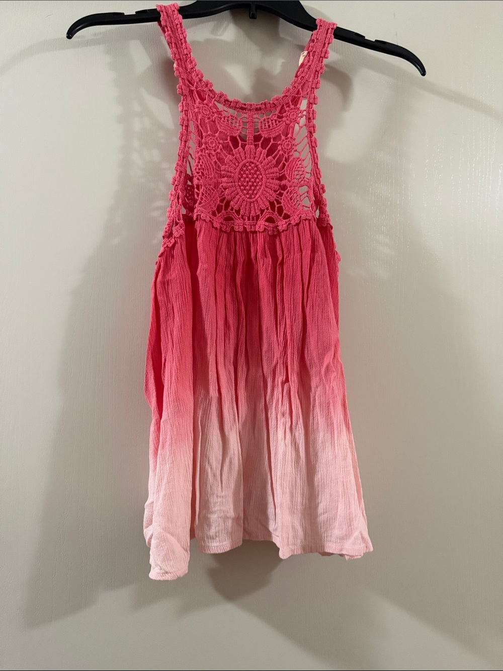 Girls' Pink Ombre Crochet Sundress - Cute Summer Dress